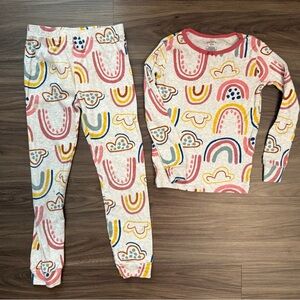 Carter's Girls 100% Cotton Colorful Rainbow Pajama Set size 7